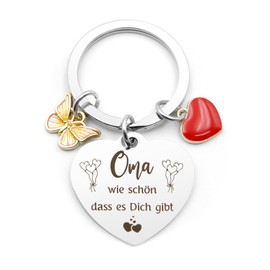 Ratifyale Mother's Day Gifts for Mum Grandma Birthday Gift for Mum Grandma Gifts Mother Gift Key Chain Family Women Mother Daughter Gift Christmas Gifts, Oma Wie Schön Dass Es Dich Gibt, Unit size