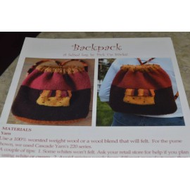 Patons Pick Up Sticks Knitting Pattern Felted Purse Backpack