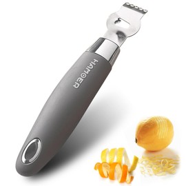 HAMOER Lemon Citrus Zester Tool Cheese Grater for kitchenaid-Multipurpose grooved channel knife scraper,Stainless steel blade and ergonomically designed curved handle