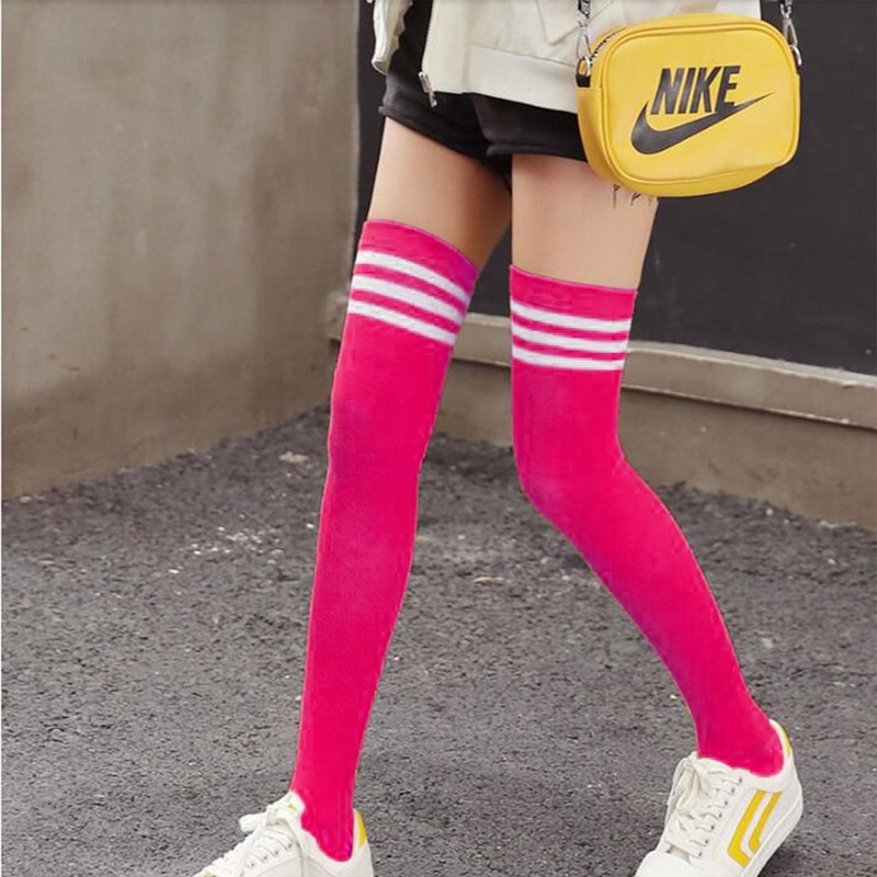 DRESHOW Extra Long Pink Thigh High Socks Long Boot Stockings