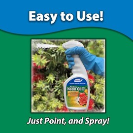 Monterey Neem Oil RTU – 32oz Fungicide/Insecticide/Miticide – Controls Black Spot, Powdery Mildew, Rust, Spider Mites, Aphids, and More – Bunded with Garden Measure Spoon