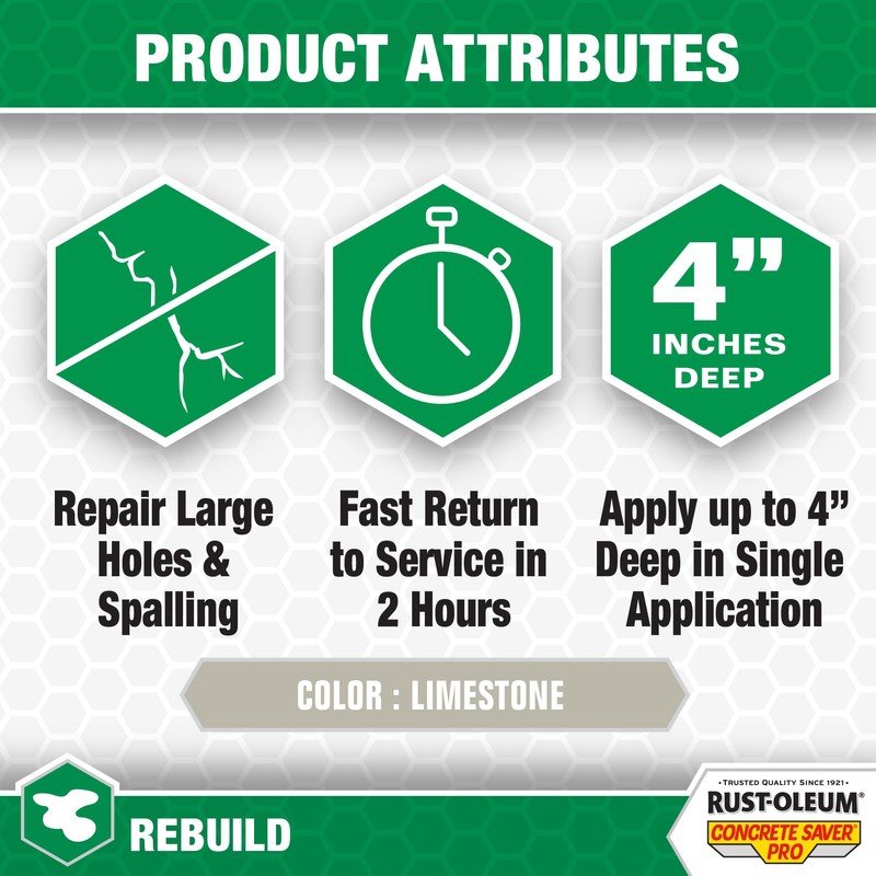 Rust-Oleum Concrete Saver Pro Pourable Concrete Repair, 10 lb, Limestone