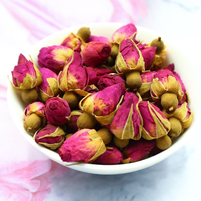 FullChea - 100% Pure Natural Dried Rose Buds - 4oz/114g