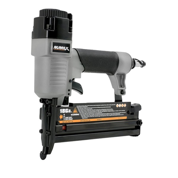 NuMax SL31 Pneumatic 3-in-1 16-Gauge and 18-Gauge 2" Finish Nailer and Stapler Ergonomic and Lightweight Nail Gun with No Mar Tip for Finish Nails, Brad Nails, and Staples, Gray & Black