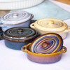 Set Of 4 Oval Reactive Glaze Mini Casserole Dishes 230ml