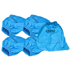 vhbw 5x Textilfilter kompatibel mit Aqua Vac Super 40, 30, 22, 615 S1, 615 S2 Staubsauger, Nass-/Trockensauger - Stoffbeutel, Abwaschbar Blau