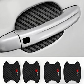 Type R Compatible Door Handle Sticker for Cars, Door Knobs, Paint Protection, CIVIC TYPE-R FL Series, FK Types, Compatible with All Types, Carbon Fiber, Scratch Prevention, Car Door Handle, Protector