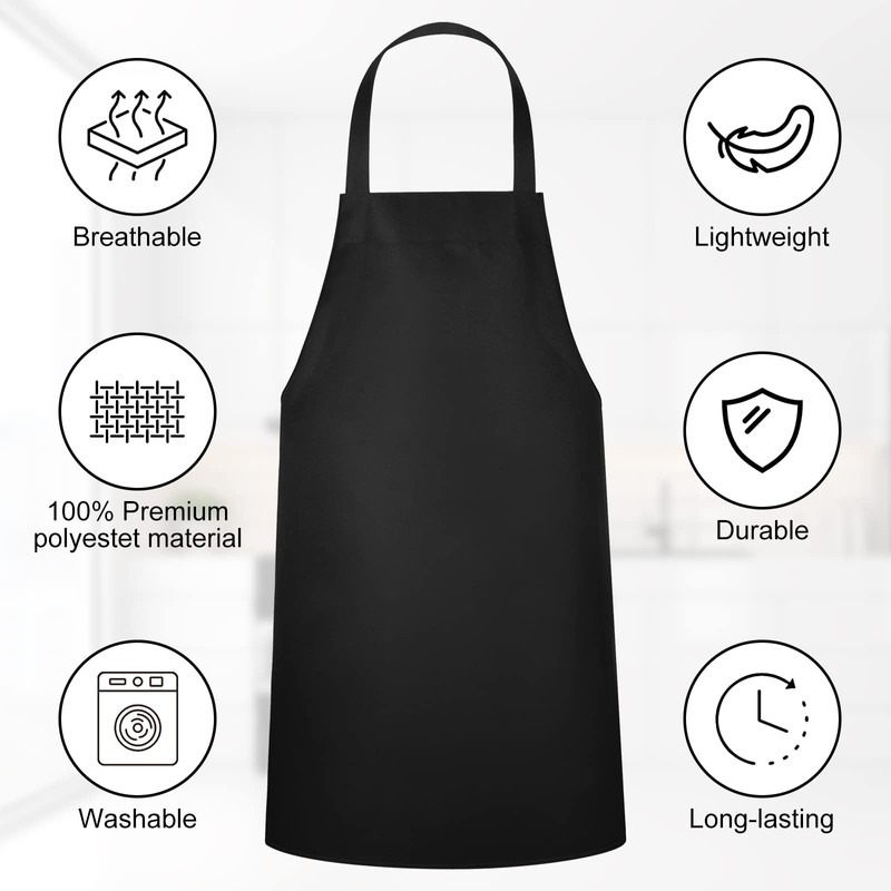 24 Pack Bib Aprons, Unisex Apron No Pocket Bulk Machine