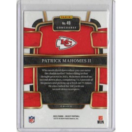 PAT MAHOMES 11 2023 SELECT FOOTBALL CARD #49 KANSAS CITY CHIEFS A125