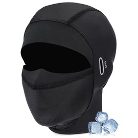 Kiiwah Summer Balaclava for Men and Women, UV Protection, Cooling Balaclava, Thin, Breathable, Motorcycle Balaclava for Cycling, Outdoor Sports, black