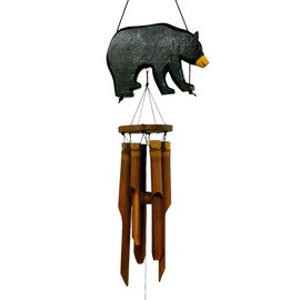 Cohasset Gifts 171BBS Cohasset Black Bear Silhouette Bamboo Wind Chime