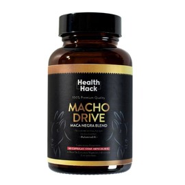 Maca Negra y L-Arginina para Vitalidad Masculina y Energía para Hombres | Ginseng, Zinc, Guaraná y Extractos Naturales | Cápsulas para Rutina Diaria y Bienestar Masculino | Macho Drive | Health Hack