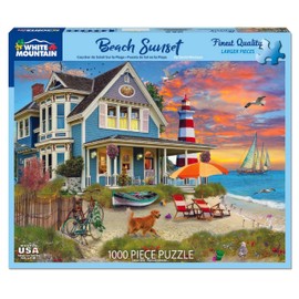 White Mountain Puzzles Beach Sunset, 1000 Piece Jigsaw Puzzle