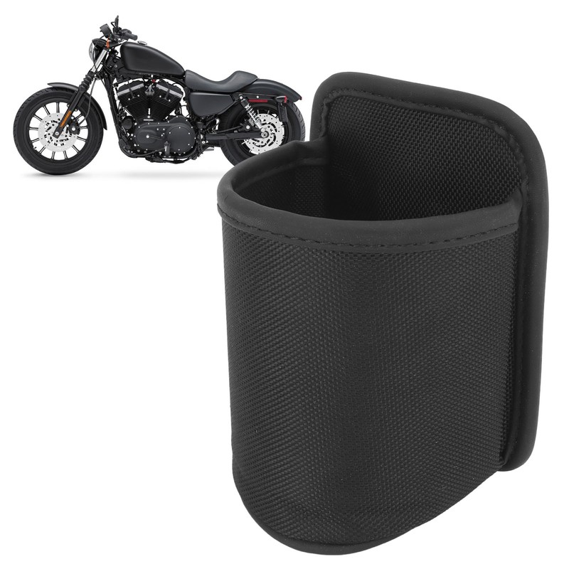 Motorcycle Water Cup Holder Black Drainage Holes Plug in Fixed