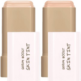 Tnoctuh 2 Colors Tinted Moisturizer Stick Serum for Boost Skin Tint, Moisturizing Foundation Stick Solid Tinted, Natural Makeup Multiuse Solid Beauty Balm for Contour Concealer and Foundation