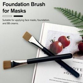 Professional Square Foundation Brush for Liquid Cream Makeup – Premium Flat Face Mask Brush with Soft Synthetic Bristles for Blending Foundation, Concealers, and Emulsion
