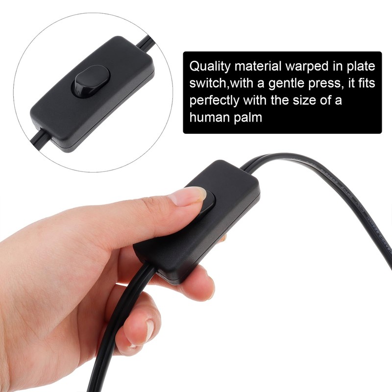 RTNLIT 12FT Lamp Cord with On/Off Button Switch and Polarized