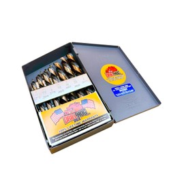 Drill Hog® 15 Pc Left Handed Drill Bit Set Screw Extractor EZ-OUT HI-Molybdenum M7