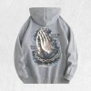 Praying Hands & Chain Graphic Hoodie 100% Cotton US Warehouse