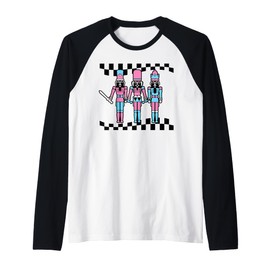 Christmas Pink Nutcracker Squad Toy Soldier Costume Xmas Raglan Baseball Tee