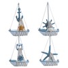 Sedubila Set of 4 Mini Sailboat Model Decorative Mediterranean Wooden