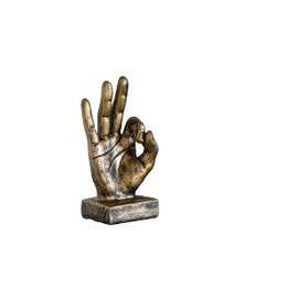 IDYL Modern sculpture figure resin finger o.k. | gold coloured | dimensions: 9 x 6 x 16.5 cm | material: polyresin (artificial stone) | decoration for the living area