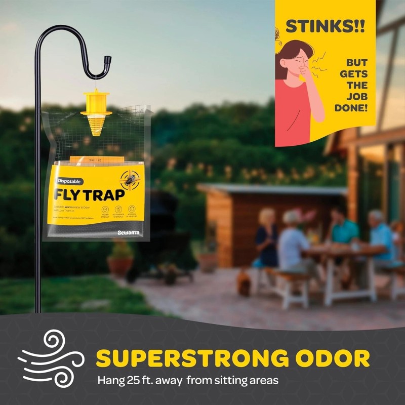 Sewanta Outdoor Disposable Hanging Fly Trap - 4 Traps