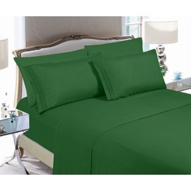 Elegant Comfort Luxury Soft Bed Sheets 1500 Premium Hotel Quality Microfiber Softness Wrinkle and Fade Resistant (6-Piece) Bedding Set, Queen, Hunter Green
