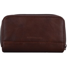 Womens Leather Tri-Fold RFID Protected Money/Coin Holder/Purse - Dark Brown