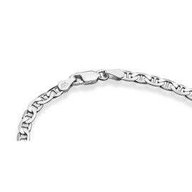 Miabella 925 Sterling Silver Italian 3mm, 4mm Solid Diamond-Cut Mariner Link Chain Anklet Ankle Bracelet for Women, Made in Italy (Width 4mm, Length 11 Inches)