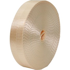 Devobunch 1 Inch Nylon Webbing Strap, Heavy Duty Nylon 10|25 Yard Webbing Roll, Durable Nylon Strapping for Indoor or Outdoor Gear, DIY Crafting, Repairing, 15 Vibrant Colors (Beige, 10 Yard)