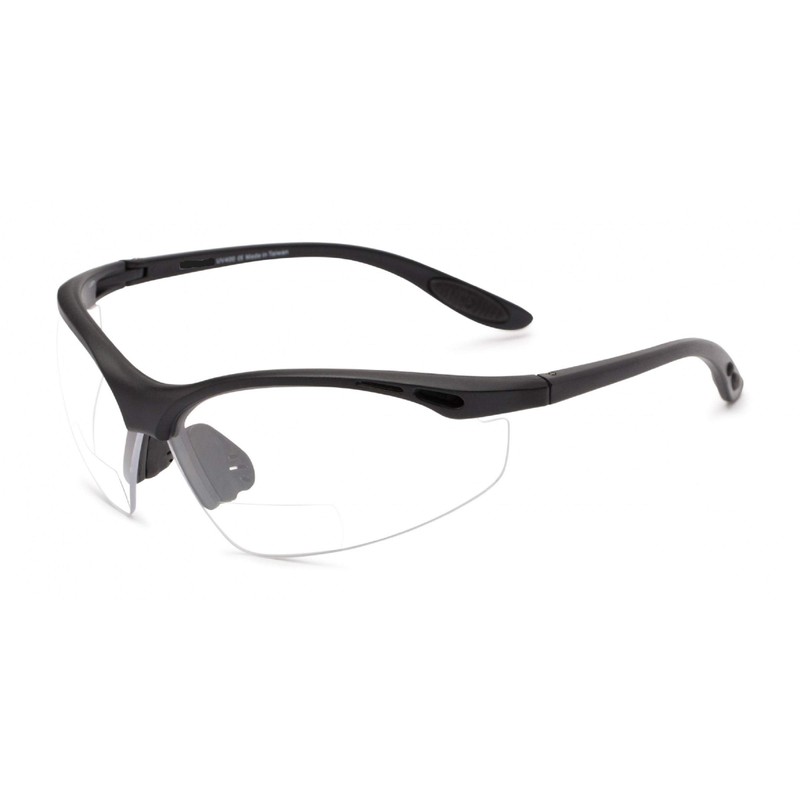 The Cooper Clear Bifocal Safety Reading Glasses, Black + 2.50