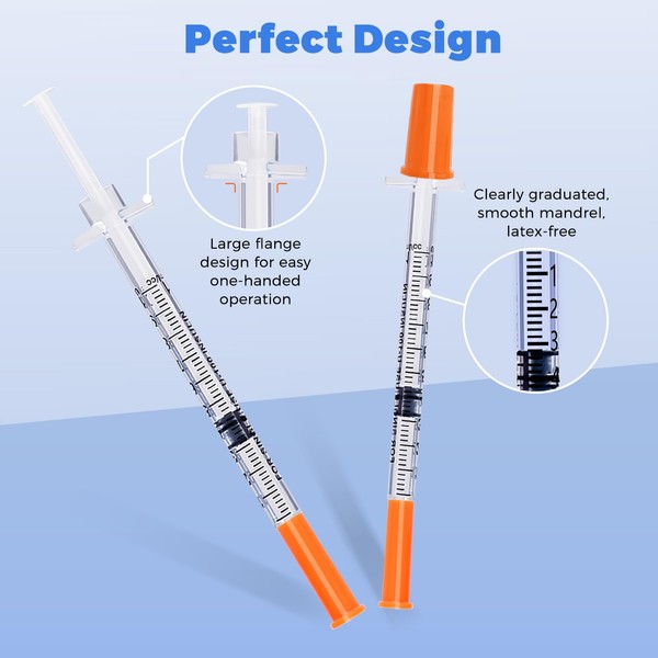 Cahswe 1ml Syringe with 31G 1/4" in Needle, Individually Wrapped