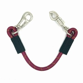 JA Horse Transport Elastic Tie Rope Elastic Rubber Tie Chain with Panic Hook and Bull Snap for Equestrian Horse Trailers, Box and Stable (1, Burgundy, 60 cm)