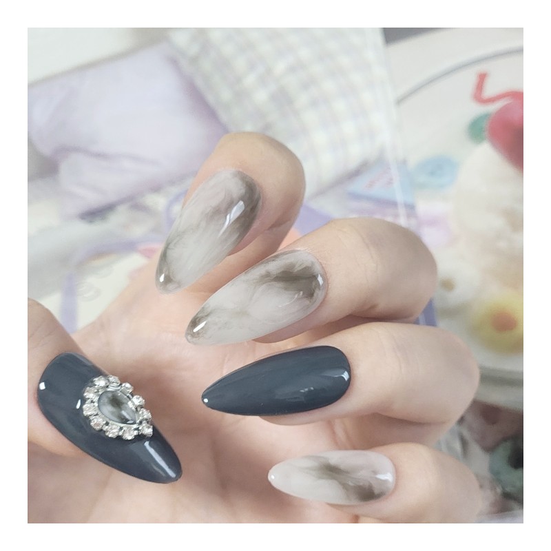 Lunar Frame Handmade Nail Tip - Long Ballerina / Lunar
