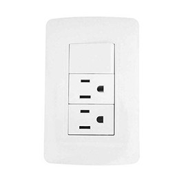 Sanelec 4523 Apagador y Doble Contacto con Placa, Toscana