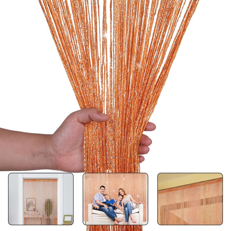 Glitter String Curtain Panel 200x90cm – Sparkling Tassel Fly Screen,