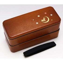 Yamanaka Paint Wood Grain Square Lunch Box Moon Rabbit M16408-4