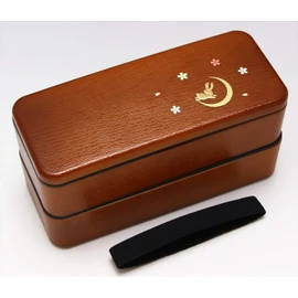 Yamanaka Paint Wood Grain Square Lunch Box Moon Rabbit M16408-4