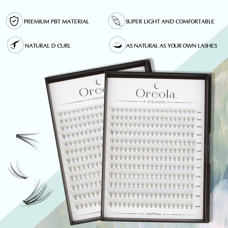 Oreola Individual Lashes Clusters for Eyelash Extensions Reusable Fake Lashes