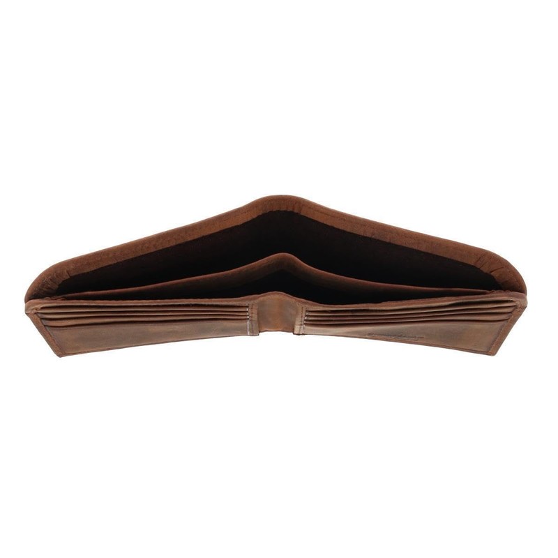 Men's Vintage Hunter Leather Curved Front Pocket Wallet, charcoal
