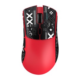 MAMBASNAKE Attack Shark R1 Wireless Gaming Mouse,PAW3311 Optical Sensor 18K DPI,59g Ultralight 2.4Ghz/BT/Wired Computer Mice for Win/Mac-Red&Tape