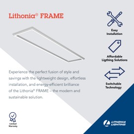 Lithonia Lighting LED Lay in Ceiling Light with Lightweight Design and Switchable Technology, 1-Foot by 4-Feet