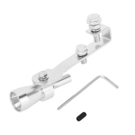 INFINAUTO Turbo Sound Muffler Pipe Whistle, Rear Tailpipe S Car Motorcycle Roar Maker Aluminum Silver Tone, 1 Set