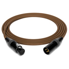 enoaudio Mogami 2534 Quad Professional Studio Cable Balanced Microphone | Neutrik Gold XLR Female - XLR Male | HiFi, Brown, 0.5 m