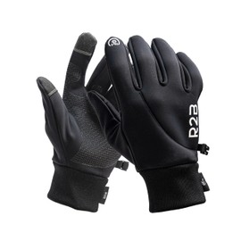 R2B Winter gloves, waterproof, touch screen gloves, warm gloves, winter gloves with anti-slip layer, thermal gloves for men and women, outdoor gloves, BlackS.