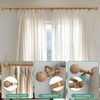 QDWIS Imitation Wood Grain Ball Curtain Rods for Windows 48