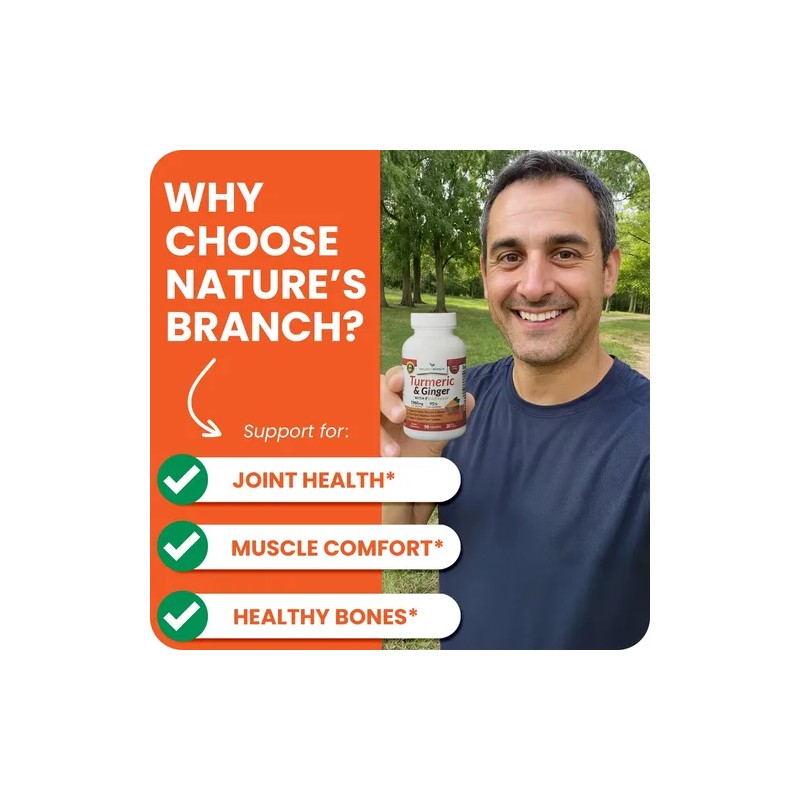 Nature's Branch Suplemento Cúrcuma Jengibre 90 Cápsulas