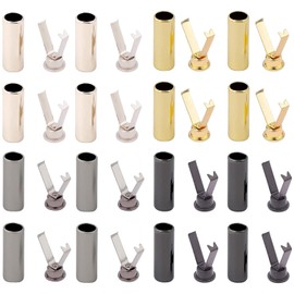 Cord End Cap, Cord Locks for Shoelaces - 16 Sets Cord End for Purrs Shoelaces, Paracord Accessories, Shoelace Closure, Smartpieces Shoelaces, Aluminum DIY Replacement Shoelaces Tips, Gold, silver,