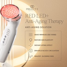 RED Light Therapy Machine by Project E Beauty | Anti-Aging | Collagen Boost| Diminishes Fine Lines & Wrinkles | Instant Firming & Lifting | Tightens & Tones | Wireless & Portable